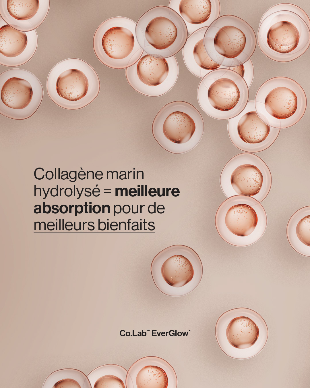 co.lab™ everglow – complément beauté au collagène pour une peau, des cheveux et des ongles éclatants